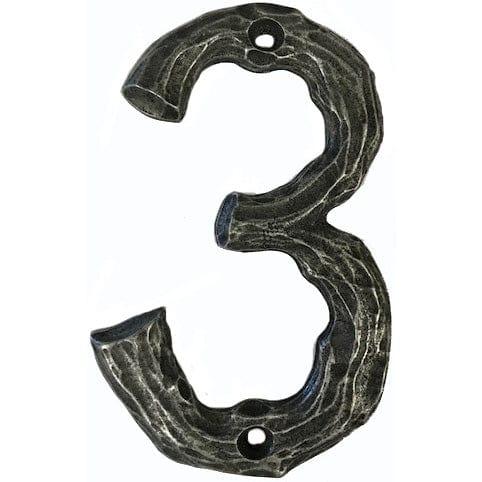 LHN3-P Log House Number 3, Pewter, 1 piece
